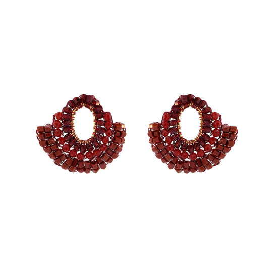 Cherry Red Mix Hailee Handemade Crochet Earrings