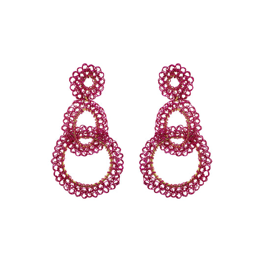 All Pink Artemis Handmade Crochet Earrings