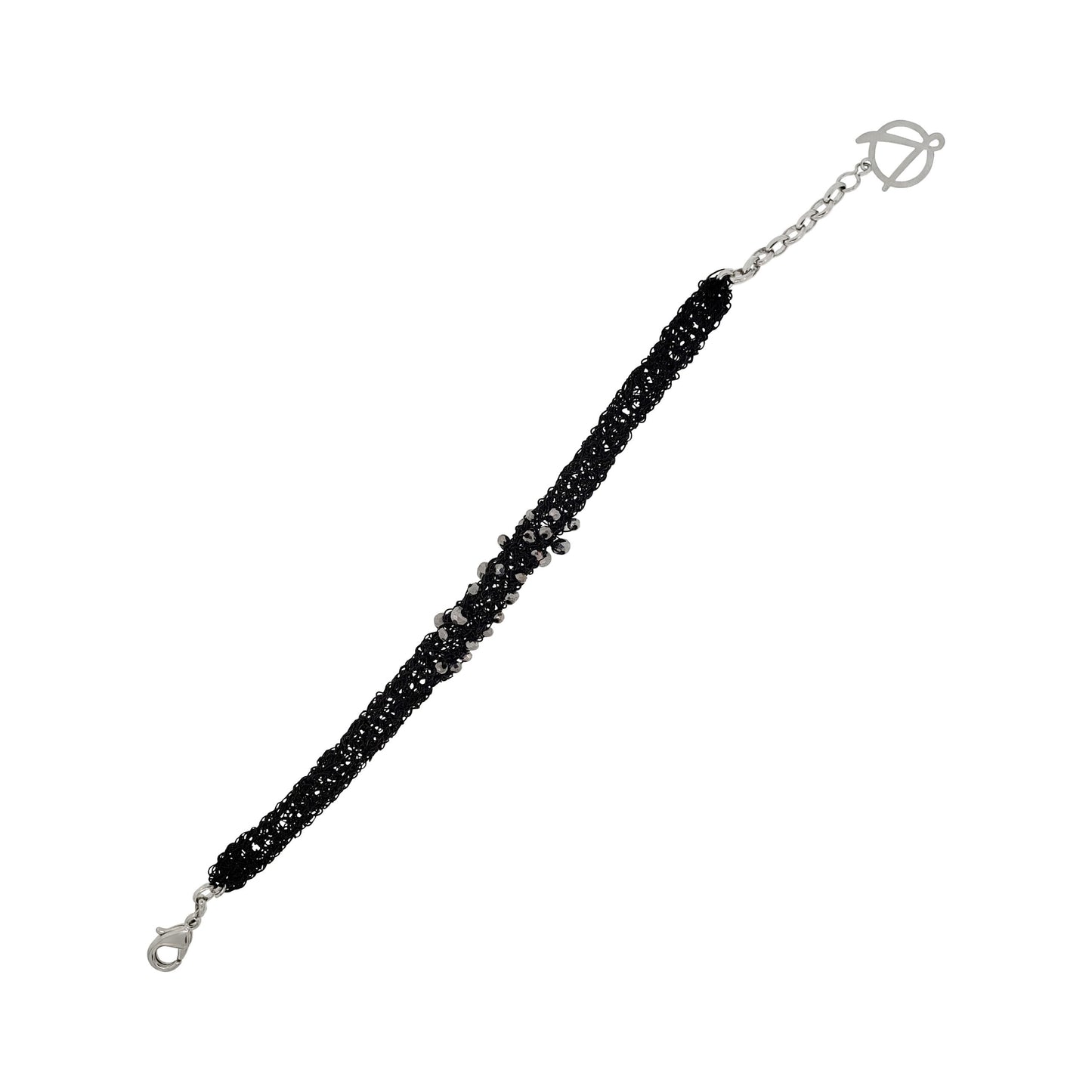 Royal Black Mix Wild Card Handmade Crochet Bracelet