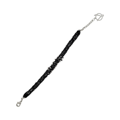 Royal Black Mix Wild Card Handmade Crochet Bracelet