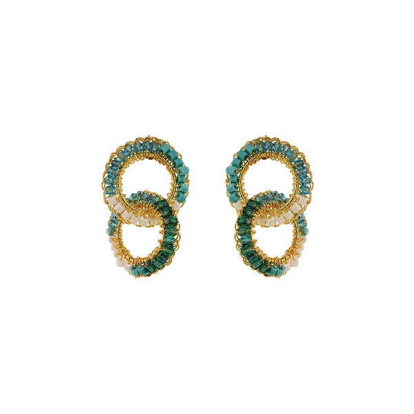 Ocean Teal Mix Nova Handmade Crochet Earrings