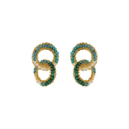 Ocean Teal Mix Nova Handmade Crochet Earrings