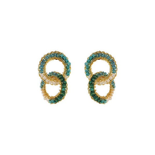 Ocean Teal Mix Nova Handmade Crochet Earrings