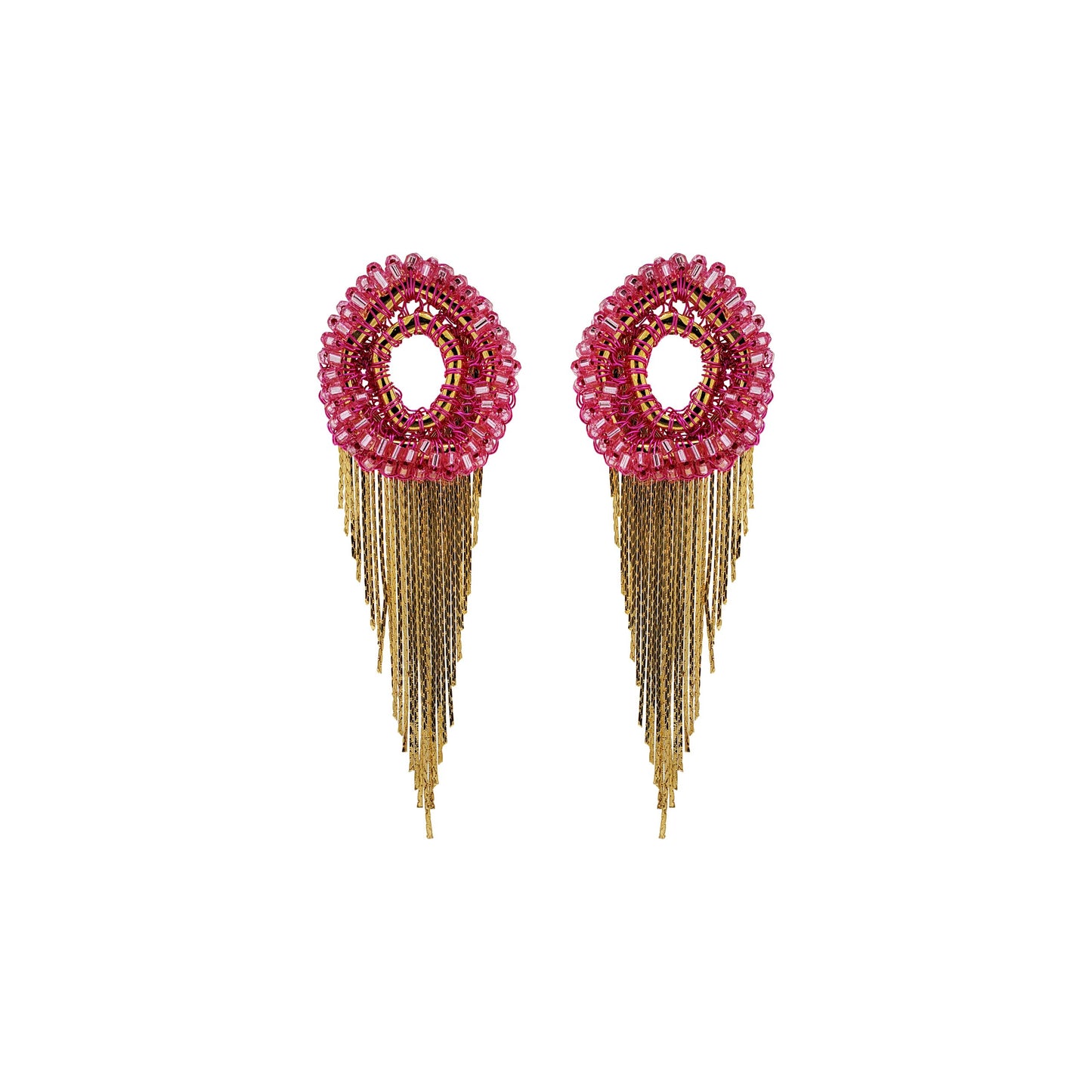 Pink & Gold Margot Handmade Earrings