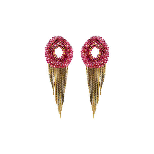 Pink & Gold Margot Handmade Earrings