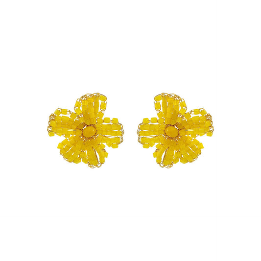 Yellow Daisy Handmade Post Earrings