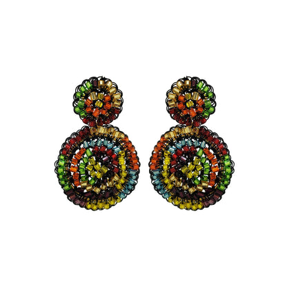Multi & Black Dahlia Mini Handmade Earrings