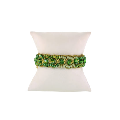 Jade Green Mix Olympia Handmade Crochet Bracelet