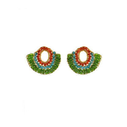 Multi & Gold Hailee Handmade Crochet Earrings