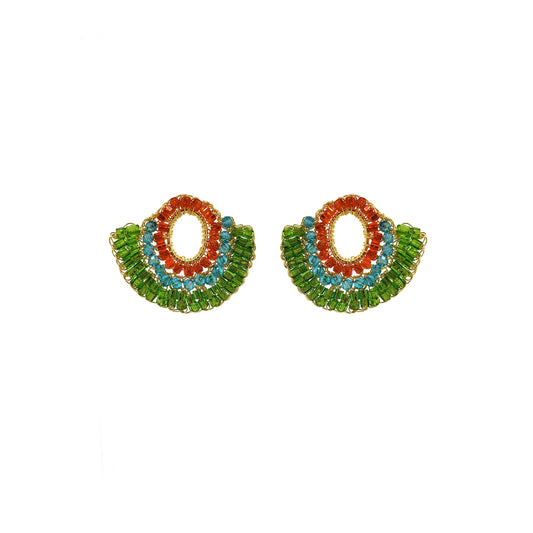 Multi & Gold Hailee Handmade Crochet Earrings