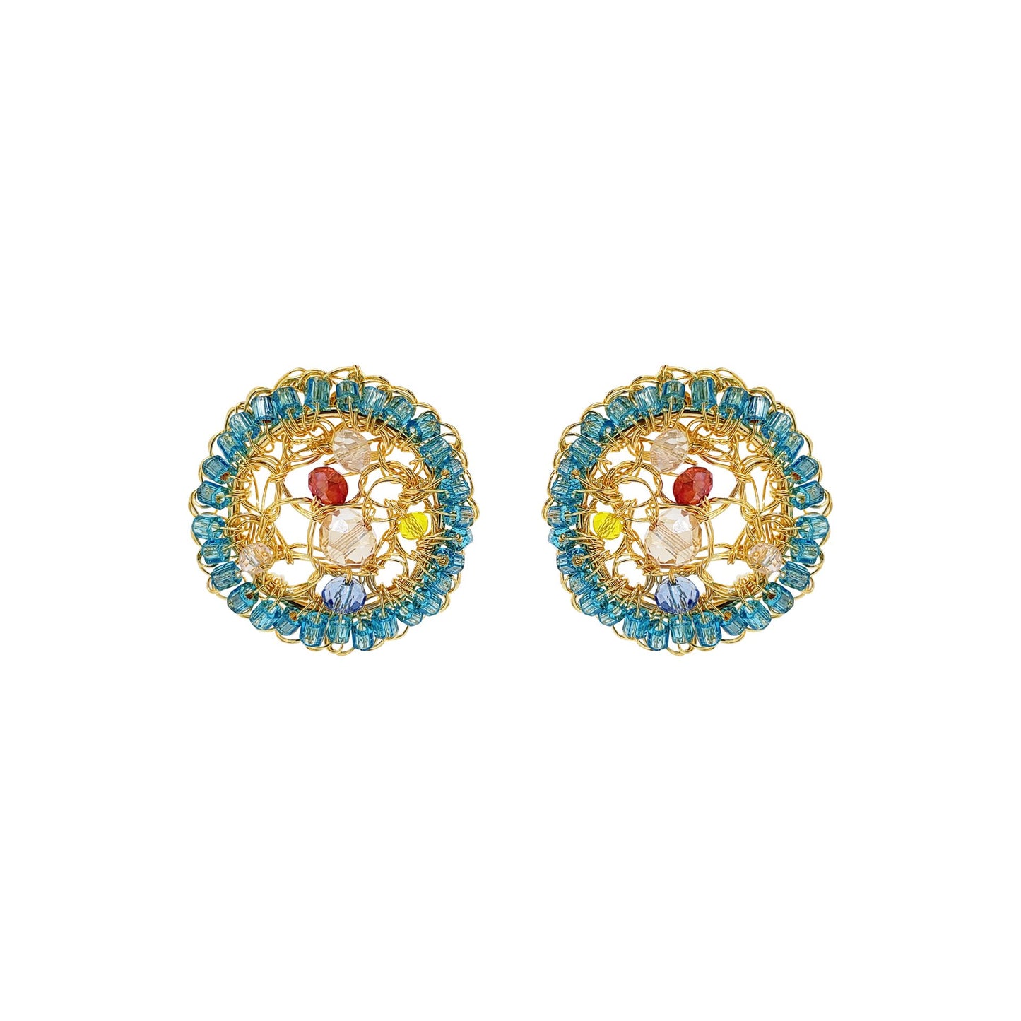 Multi & Gold Gabby Handmade Earrings