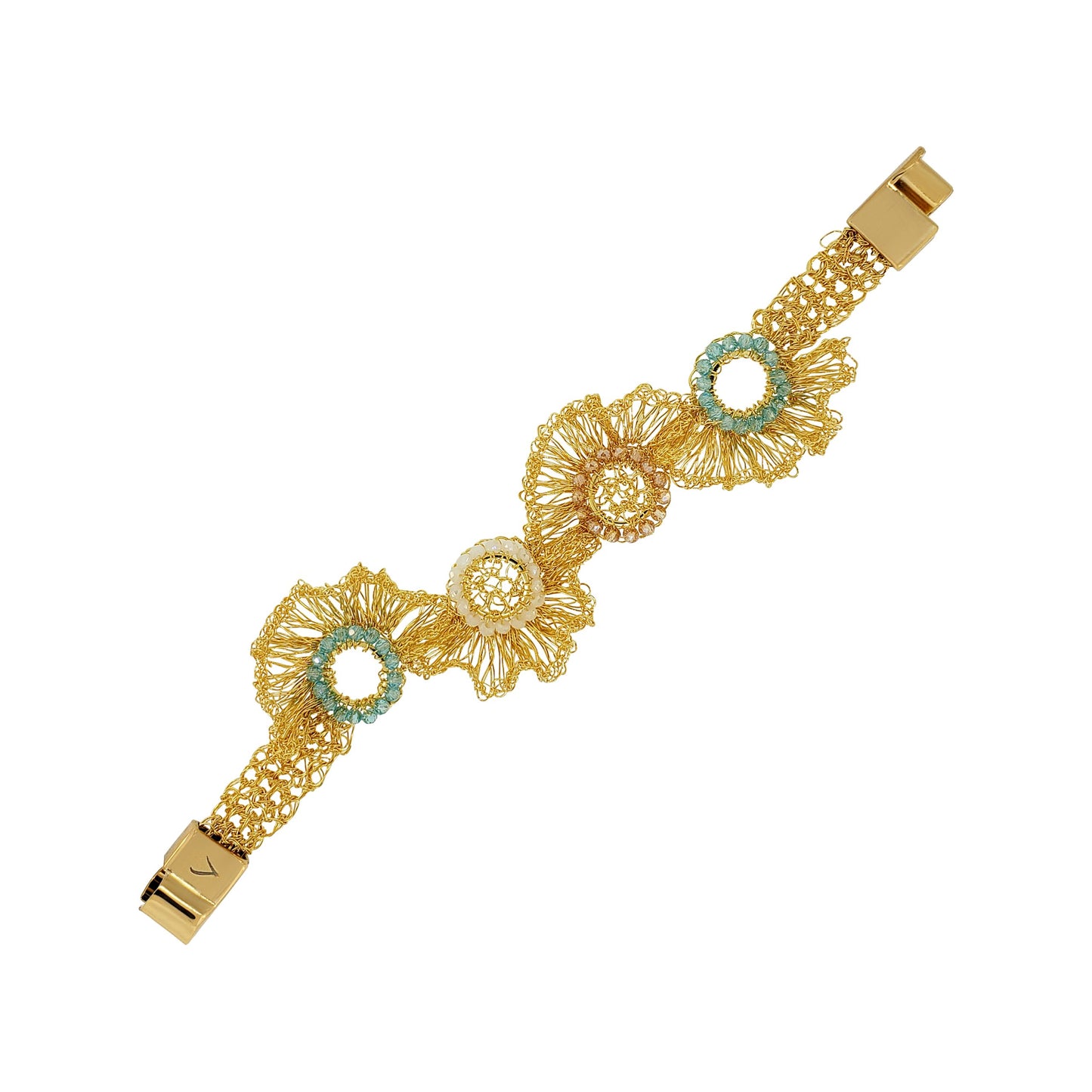 Seafoam Blue Mix Gaia Handmade Crochet Bracelet