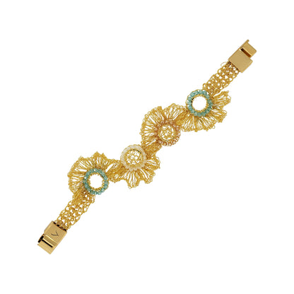 Seafoam Blue Mix Gaia Handmade Crochet Bracelet