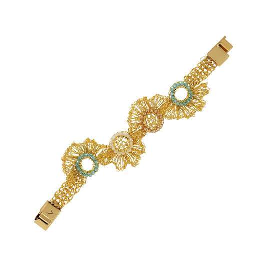 Seafoam Blue Mix Gaia Handmade Crochet Bracelet