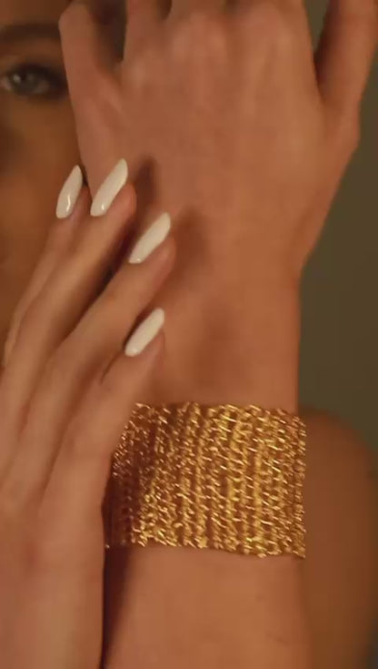 All Gold Mesh Handmade Crochet Bracelet