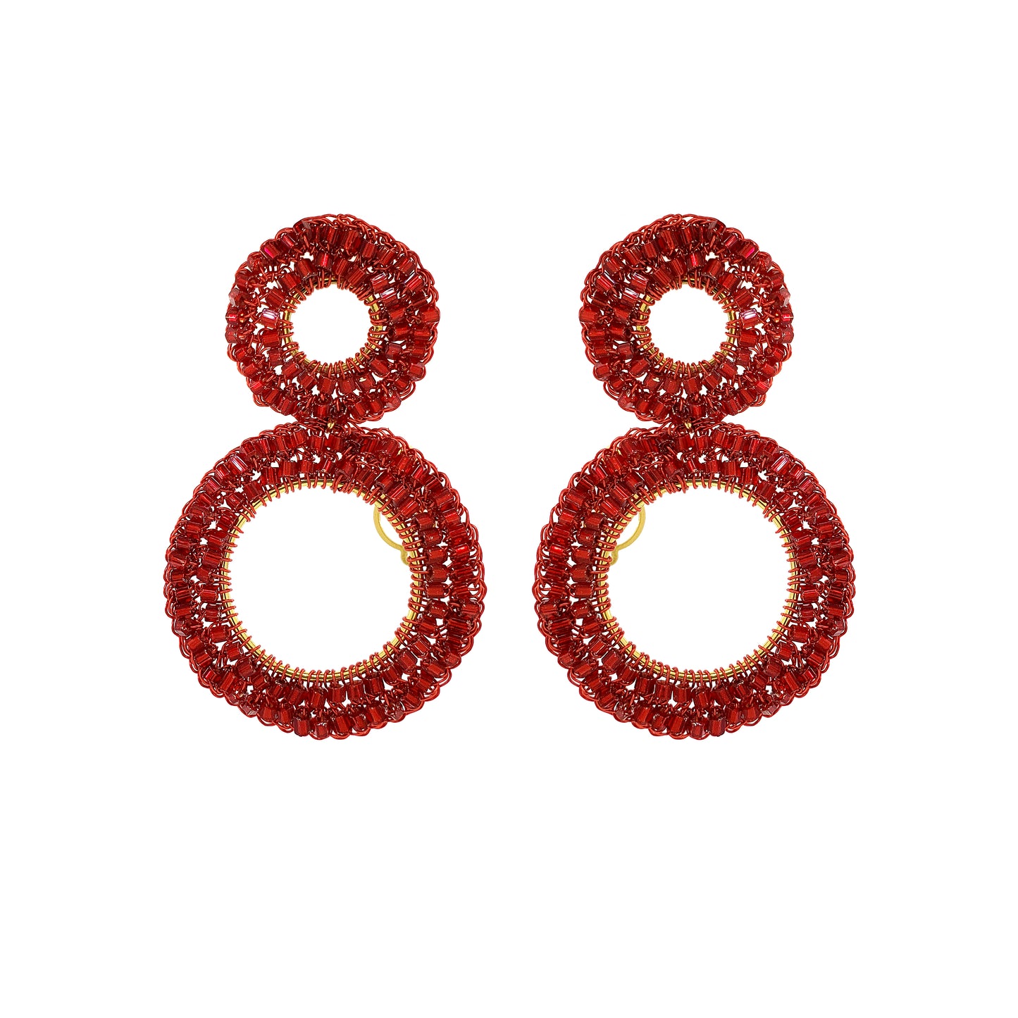 red-velvet-mix-nyx-handmade-crochet-earrings-18k-gold-filled-wire-luxury-designer-statement-jewelry-ear