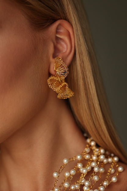 handmade-crochet-rio-hoops-with-ruffled-design-18k-gold-filled-wire-hypoallergenic-lightweight-statement-earrings