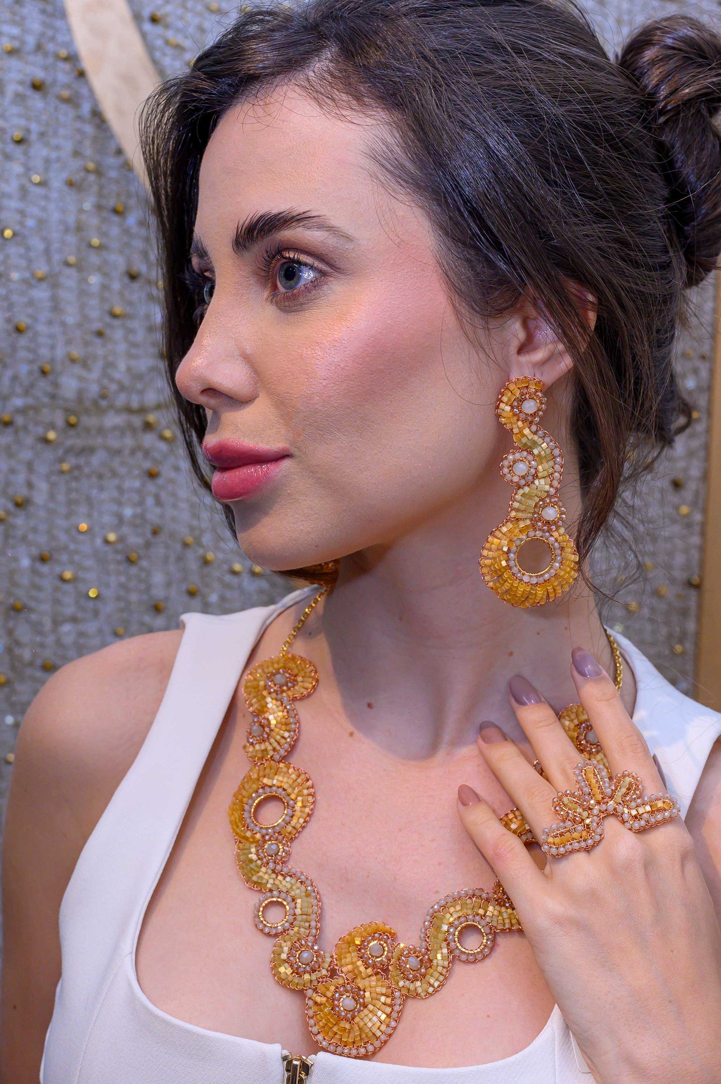 Butter Yellow Mix Triton Maxi Handmade Necklace