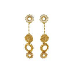Golden Mix Salvia Handmade Crochet Earrings