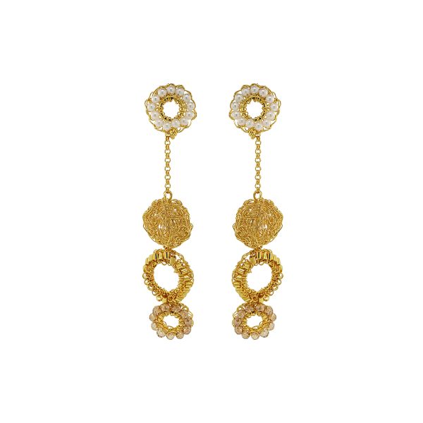 Golden Mix Salvia Handmade Crochet Earrings