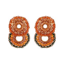 Mystic Amber Mix Gush Small Handmade Crochet Earrings