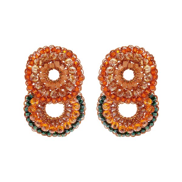 Mystic Amber Mix Gush Small Handmade Crochet Earrings