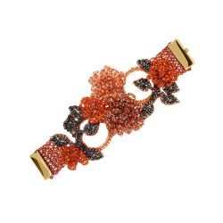 Mystic Amber Mix Fiori Maxi Handmade Crochet Bracelet