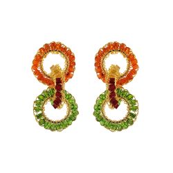 Multi & Gold Lola Handmade Crochet Earrings