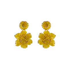 Yellow & Gold Mini Blossom Handmade Crochet Earrings