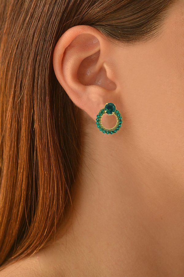 Emerald Green Lena Mini Post Handmade Crochet Earrings