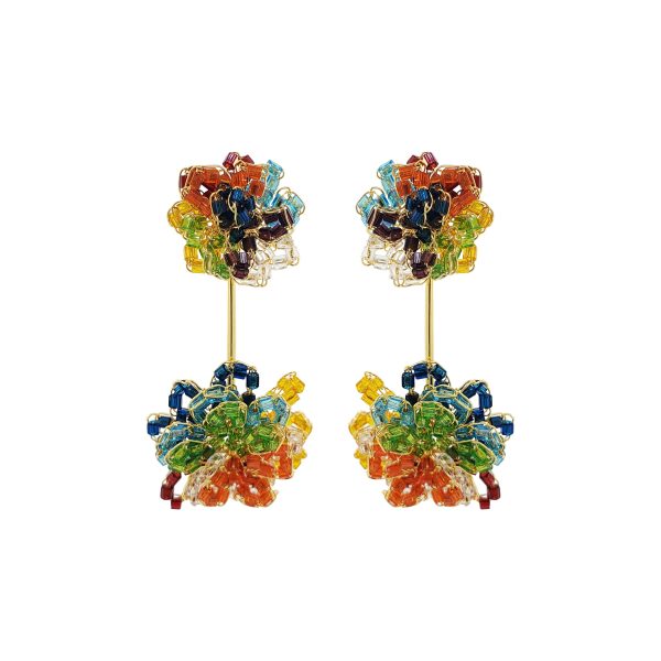 Multi & Gold Agatha Handmade Crochet Earrings