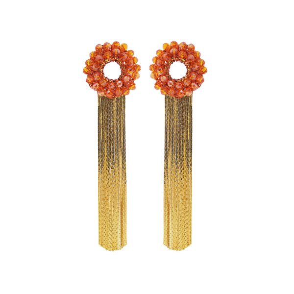 Amber Orange Sadie Handmade Crochet Earrings