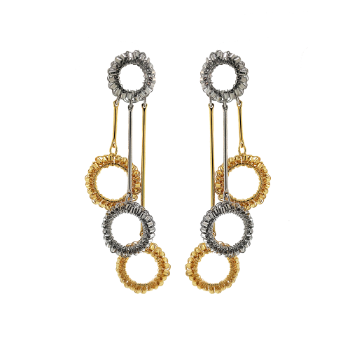 Gold & Silver Nora Handmade Crochet Earrings