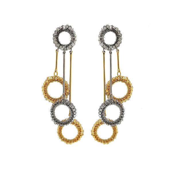 Gold & Silver Nora Handmade Crochet Earrings