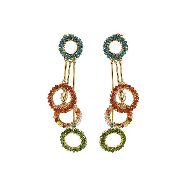 Multi & Gold Nora Handmade Crochet Earrings