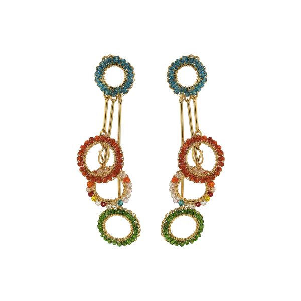 Multi & Gold Nora Handmade Crochet Earrings