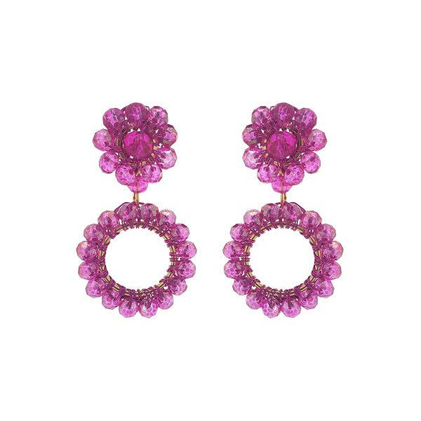 Pink Leah Mini Handmade Crochet Earrings