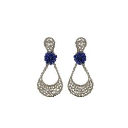 Blue & Silver Olivia Handmade Earrings
