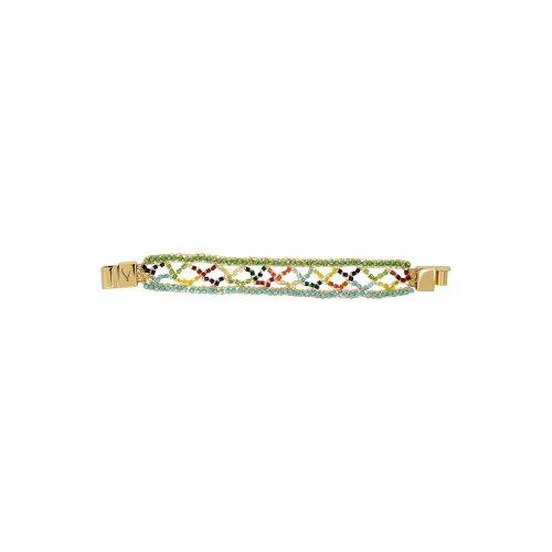 Multi & Gold Zia Handmade Crochet Bracelet