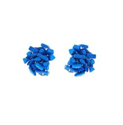 Azurite Blue Mix Rocks Posts Handmade Crochet Earrings