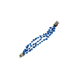 Azurite Blue Mix Rocks Strings Narrow Handmade Crochet Bracelet