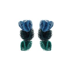 Blue Mix Reef Trio Handmade Crochet Earrings