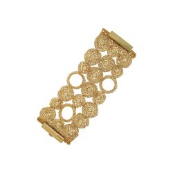 Clear & Gold Patchwork Maxi Handmade Crochet Bracelet