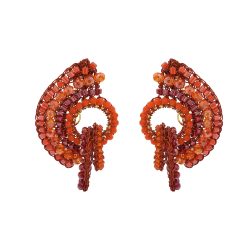 Coral Red Mix Sophia Handmade Crochet Earrings