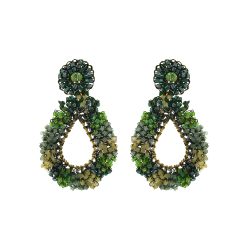 Forest Green Mix Fiona Handmade Crochet Earrings