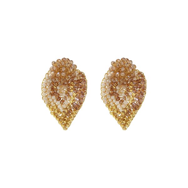 Golden Mix Calla Handmade Crochet Post Earrings