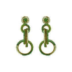 Jade Green Mix Grace Handmade Crochet Earrings