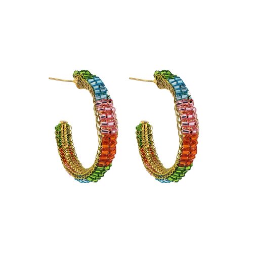 Confetti Mix Maya Hoops Handmade Crochet Earrings