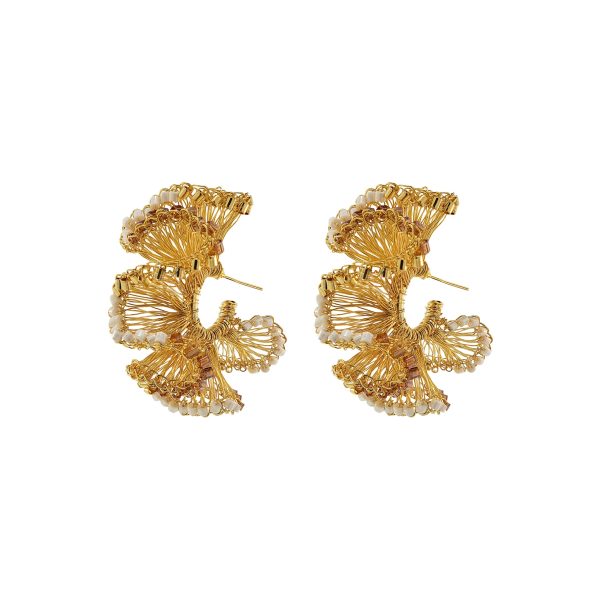 Golden Mix Rio Hoops Handmade Crochet Earrings