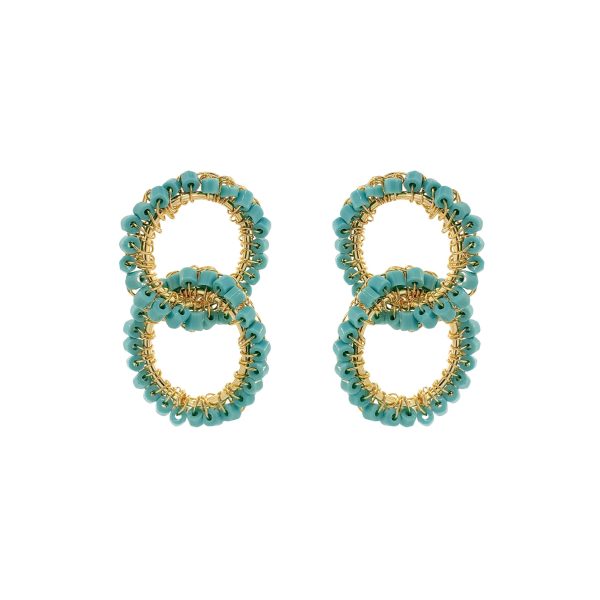 Turquoise & Gold Nova Handmade Earrings